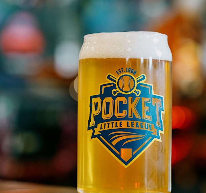Picture of beer glass with Pocket Little League logo